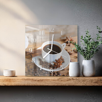 Square wall clock Coffee