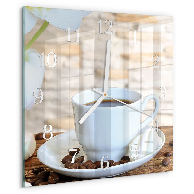 Square wall clock Coffee