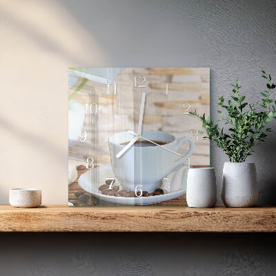 Square wall clock Coffee