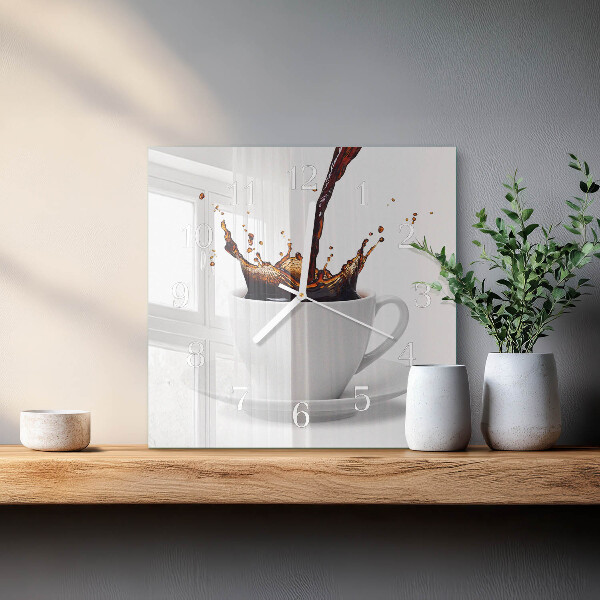 Square wall clock Coffee