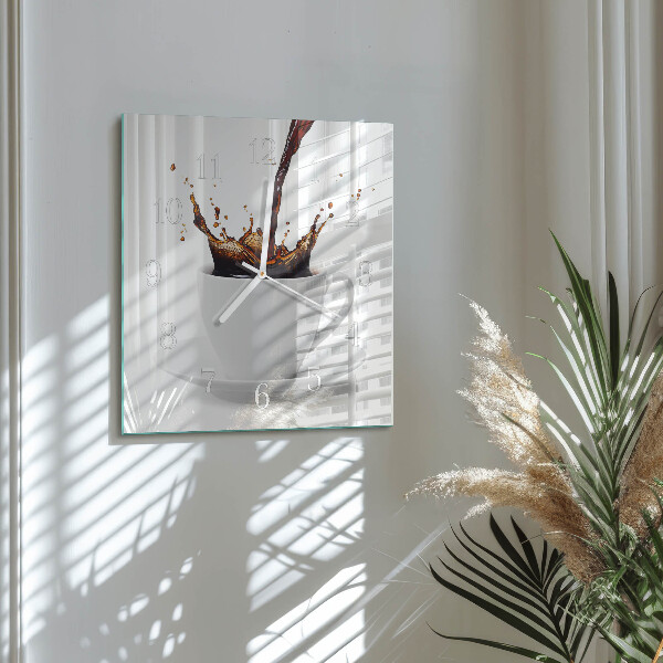 Square wall clock Coffee