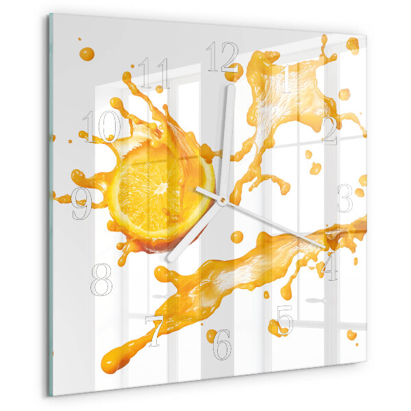 Square wall clock Orange juice