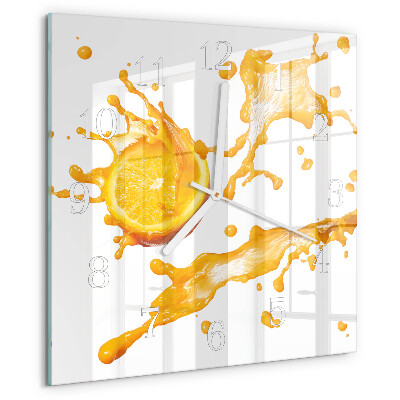 Square wall clock Orange juice