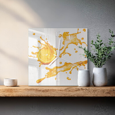 Square wall clock Orange juice