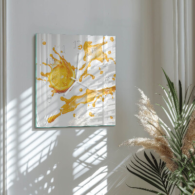 Square wall clock Orange juice