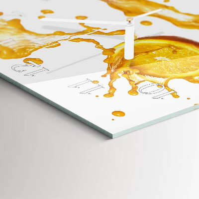 Square wall clock Orange juice