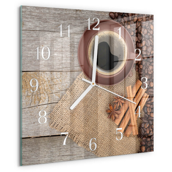 Square wall clock Coffee Beans