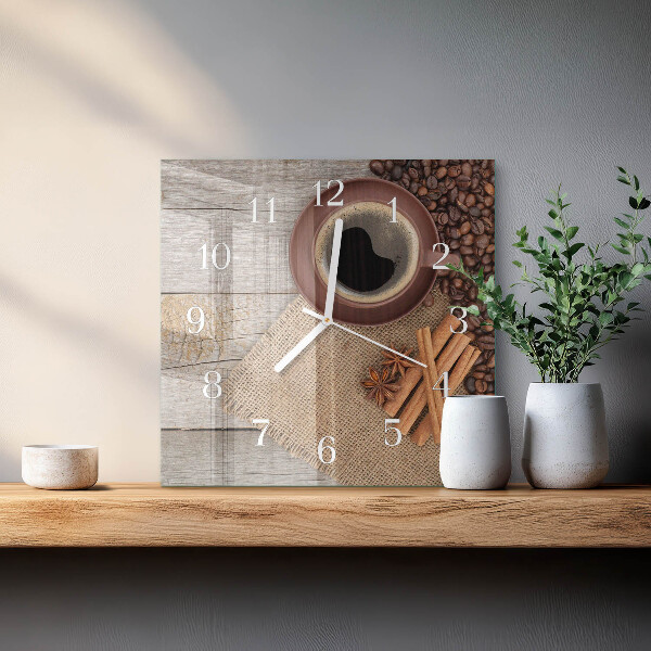 Square wall clock Coffee Beans