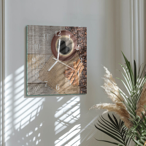 Square wall clock Coffee Beans