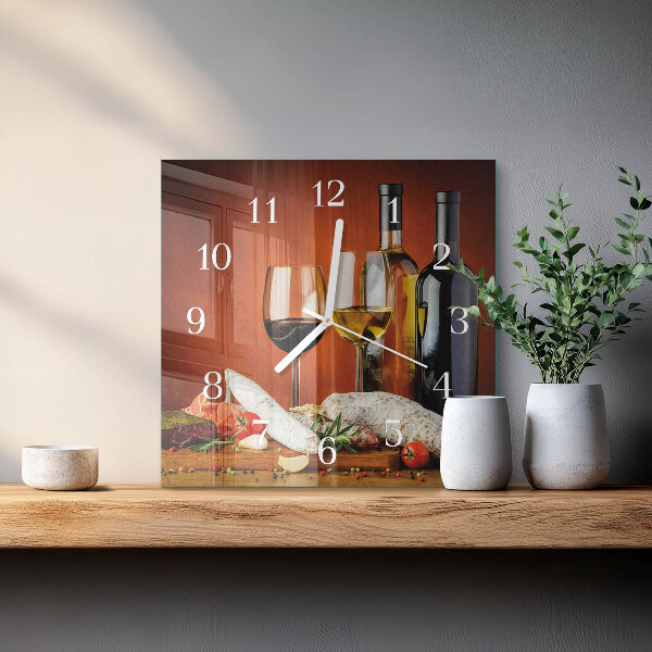 Square wall clock Wine