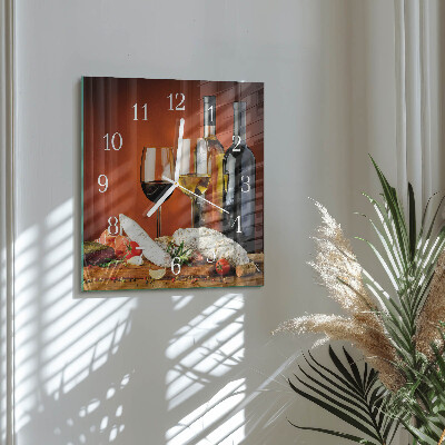 Square wall clock Wine