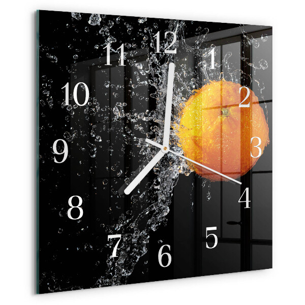 Square wall clock Orange