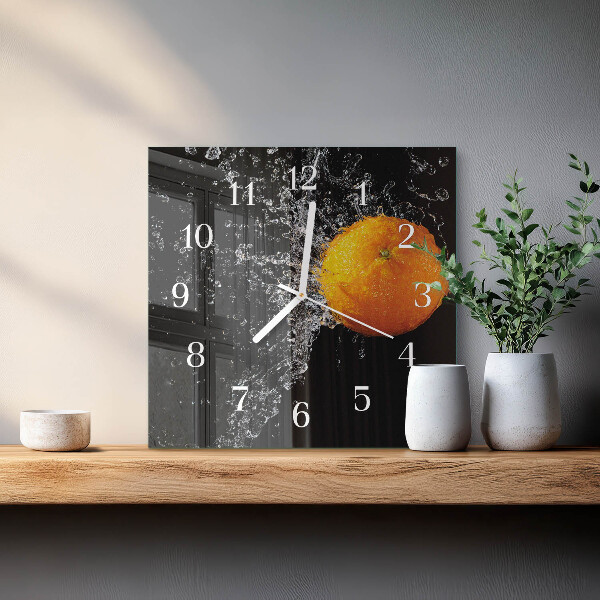 Square wall clock Orange