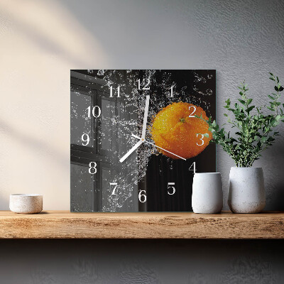 Square wall clock Orange