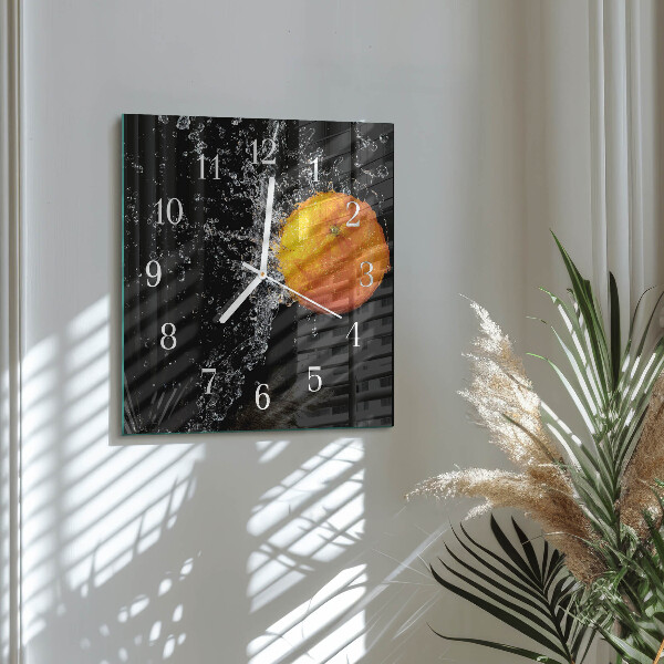 Square wall clock Orange