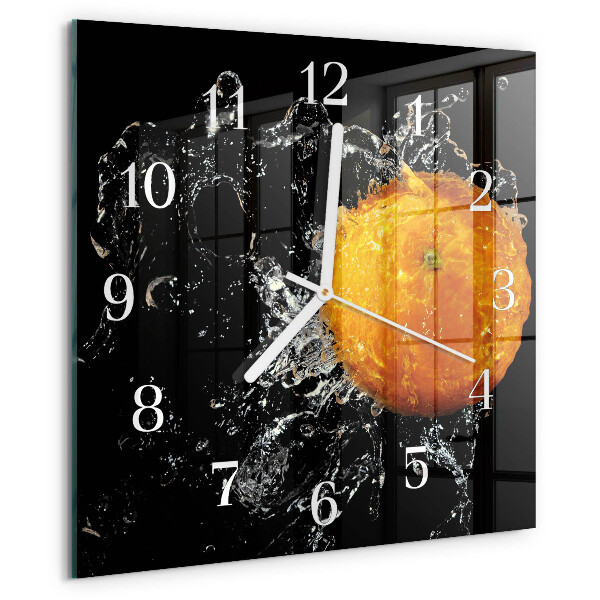 Square wall clock Orange