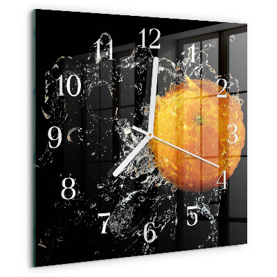 Square wall clock Orange