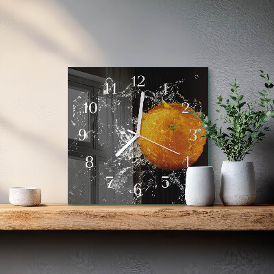 Square wall clock Orange