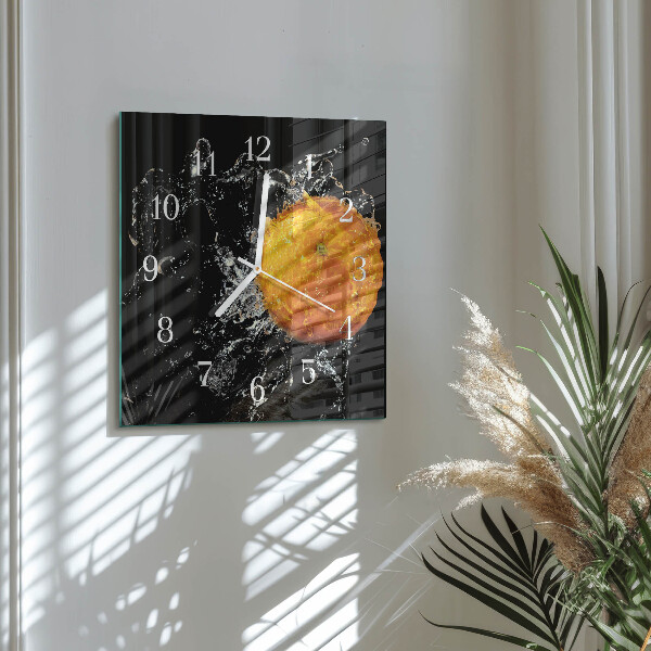 Square wall clock Orange