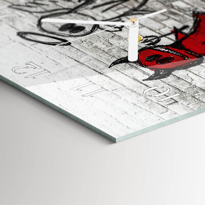 Square wall clock Angel Devil