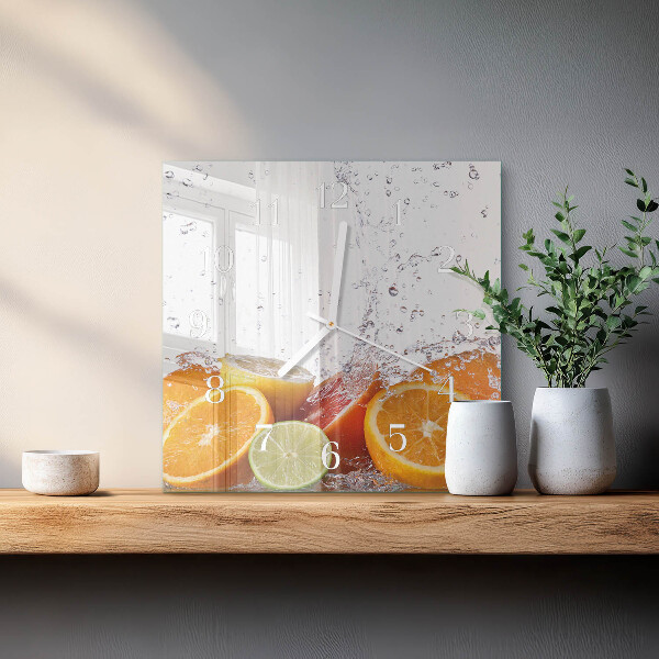 Square wall clock Oranges