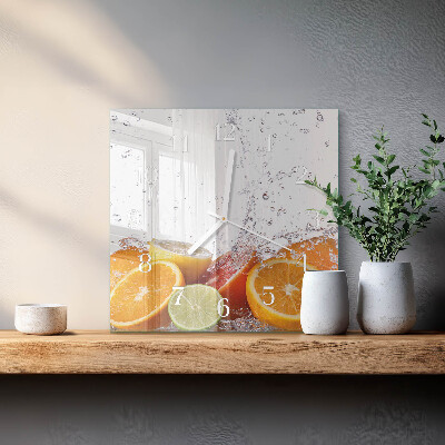 Square wall clock Oranges