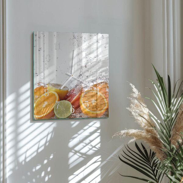 Square wall clock Oranges
