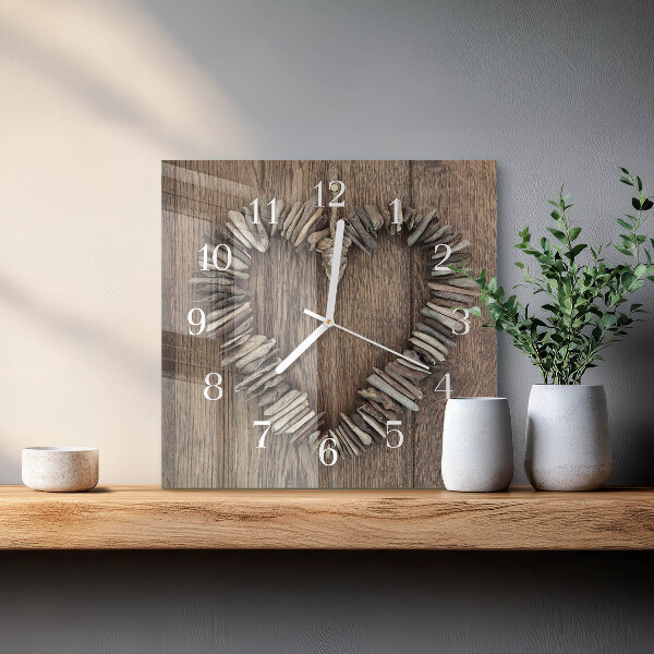 Square wall clock Heart