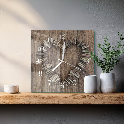Square wall clock Heart