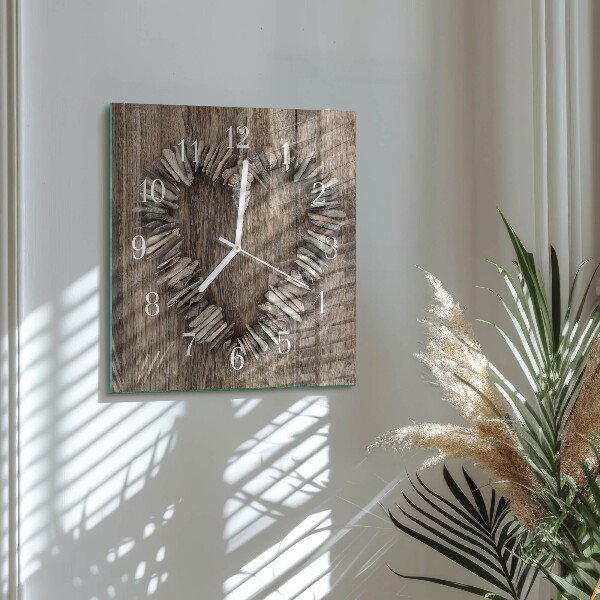 Square wall clock Heart