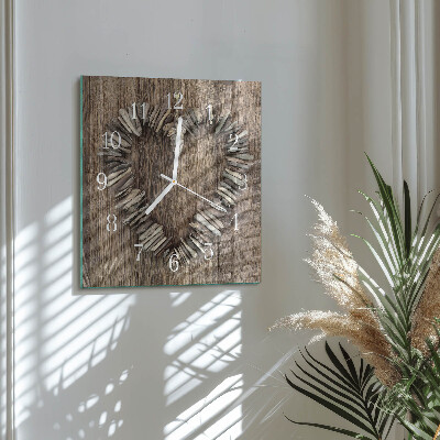 Square wall clock Heart