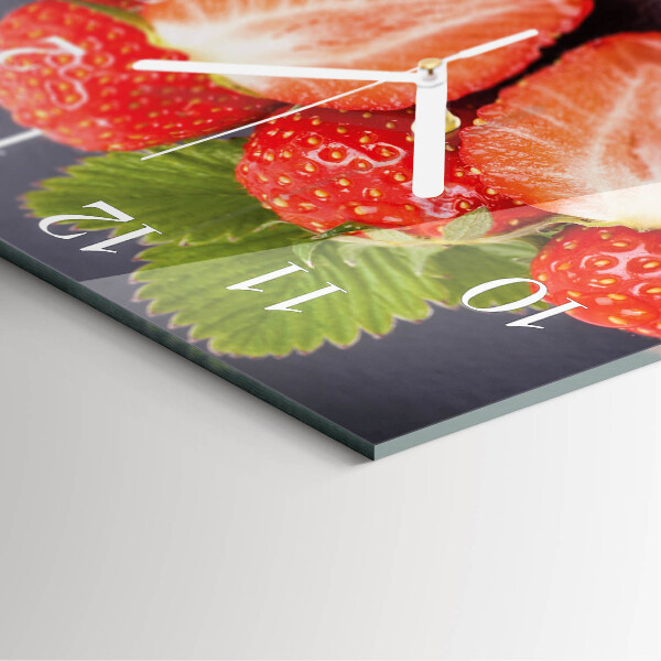 Square wall clock Strawberries