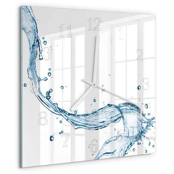 Square wall clock Water