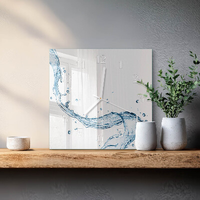 Square wall clock Water