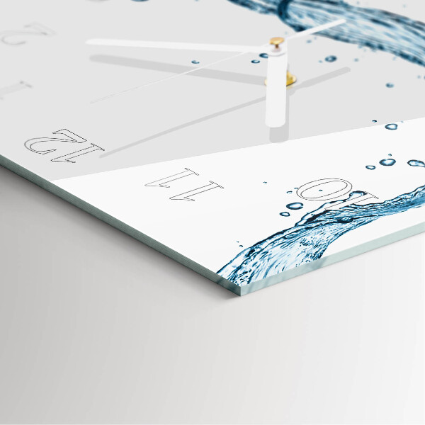 Square wall clock Water