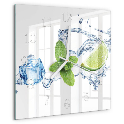 Square wall clock Mint
