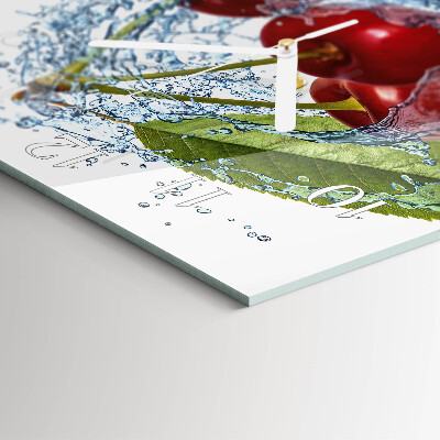 Square wall clock Cherries