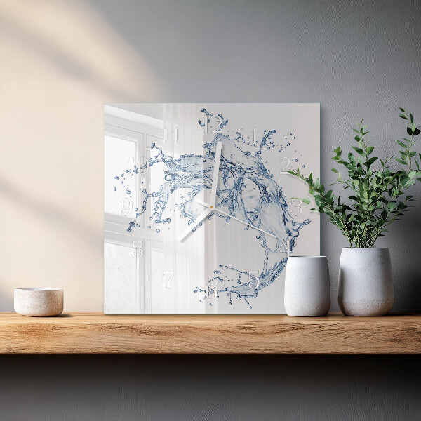 Square wall clock Water