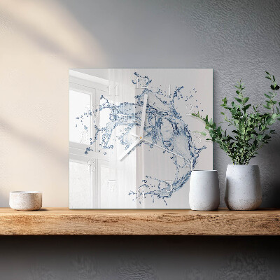 Square wall clock Water