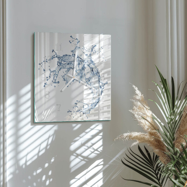 Square wall clock Water