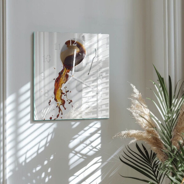 Square wall clock Coffee