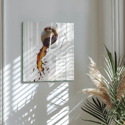 Square wall clock Coffee