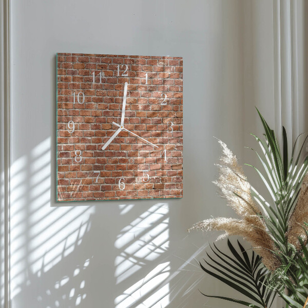 Square wall clock Brick
