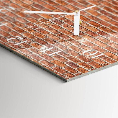 Square wall clock Brick