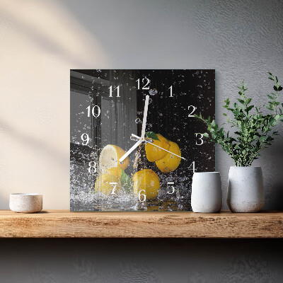 Square wall clock Lemons