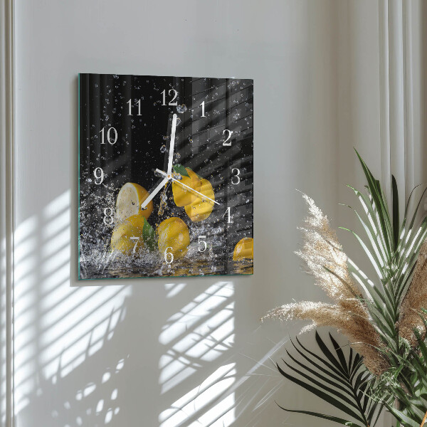 Square wall clock Lemons