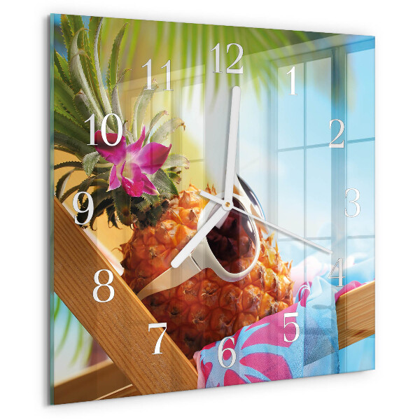 Square wall clock Pineapple