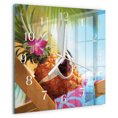 Square wall clock Pineapple