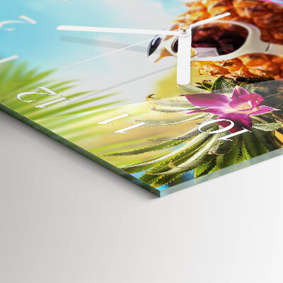 Square wall clock Pineapple