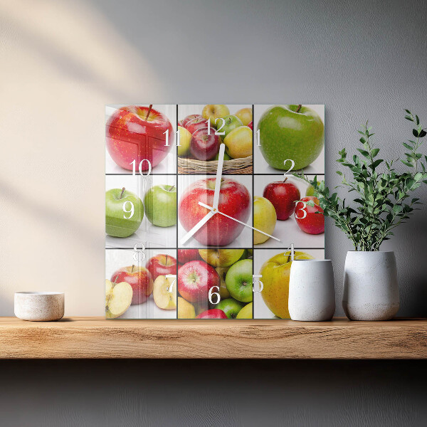 Square wall clock Apples